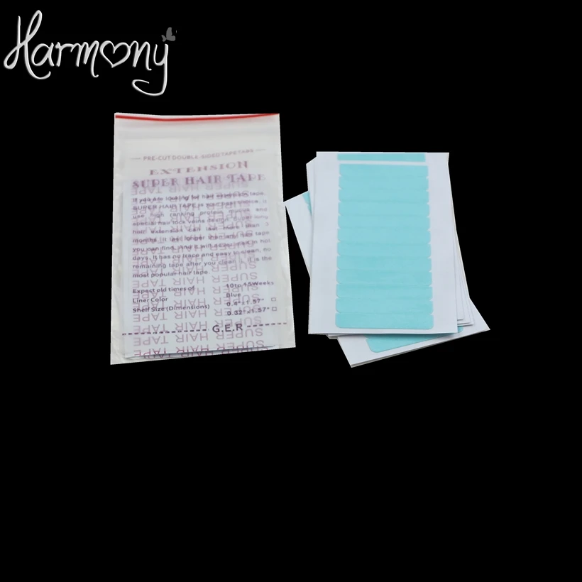1 sheets 12pcs 4cm*0.8cm SUPER HAIR TAPE Adhesive Double Side Tape for remy human hair, tools for hair extension