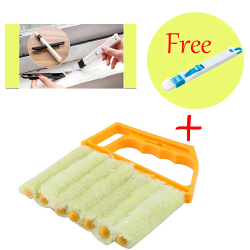 Portable Window Cleaning Dust Cleaner Brush Washable Home Car Cleaning Tools Microfiber Venetian Blind Brush Kitchen Accessories