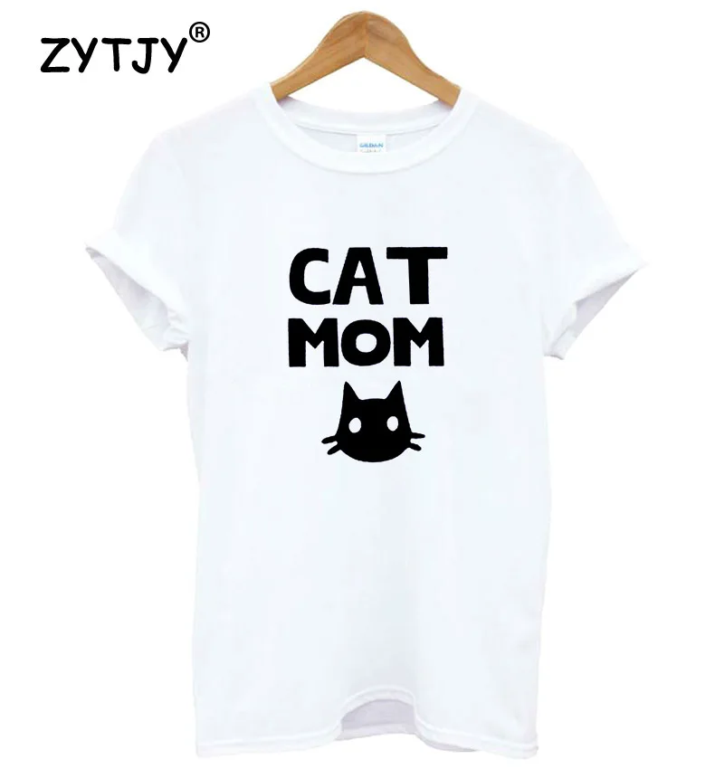 Женская футболка с принтом кошки и мамы, хлопковая Повседневная забавная футболка для леди, хипстерский Топ Tumblr, 6 цветов, Прямая поставка, Z-811