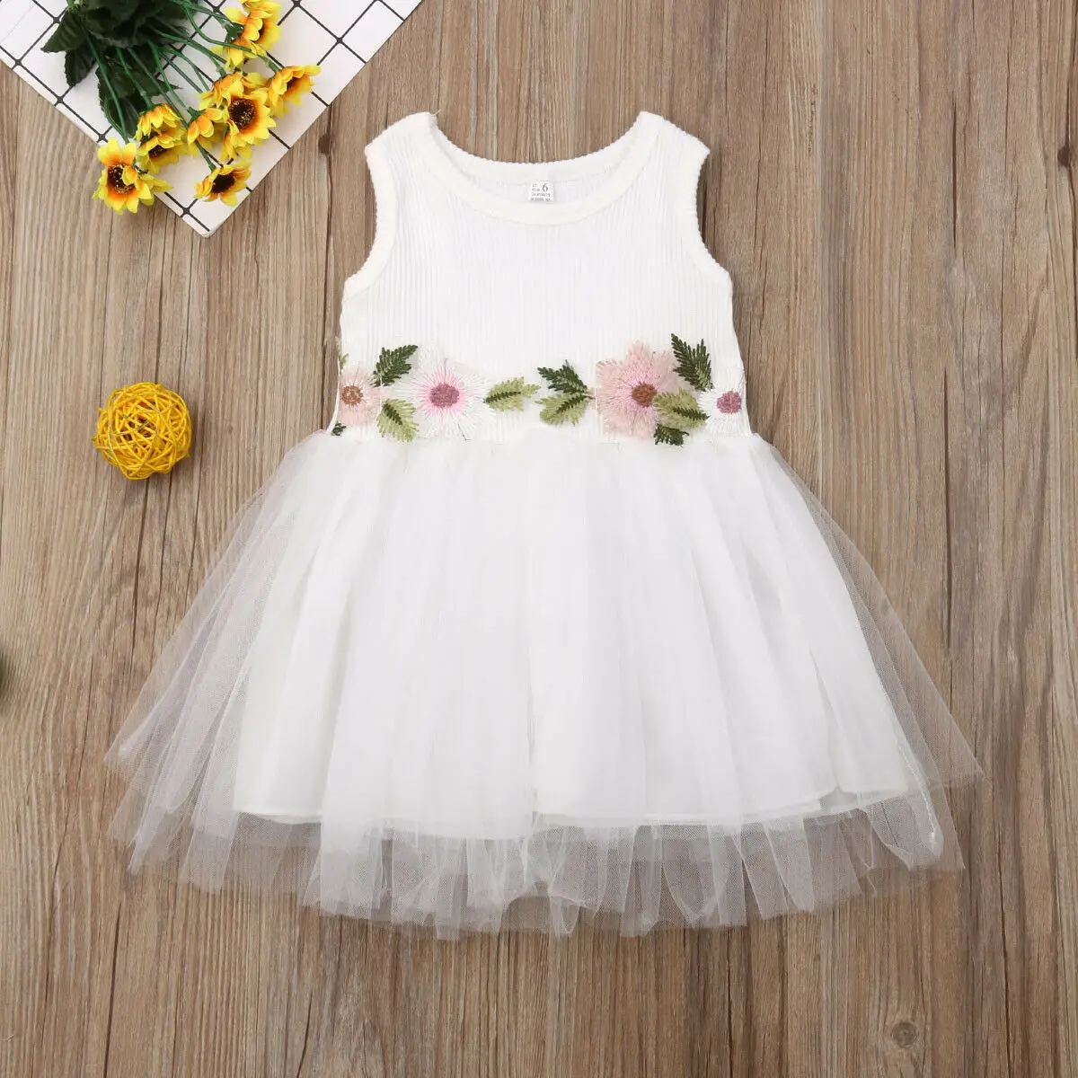 

2019 Newest Style Floral Toddler Baby Girl Summer Sleeveless Dress Princess Pageant Lace Tutu Adorable Dress 18M-4T