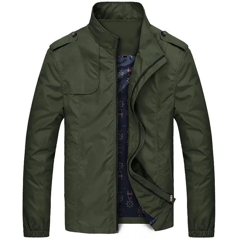 PUNKOOL 2016 Spring Slim Fit Stand Collar Military Jacket Men Autumn