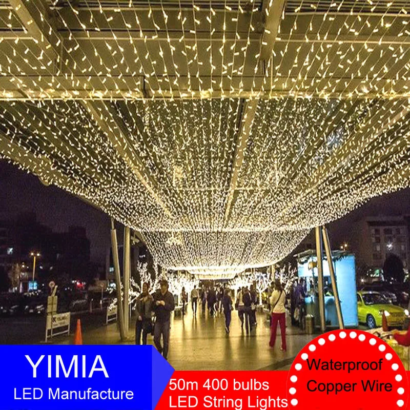 

50m 400 LED String Fairy Lights Guirlande New Year Christmas lights Outdoor Holiday Garlands Party Garden Wedding Decorations