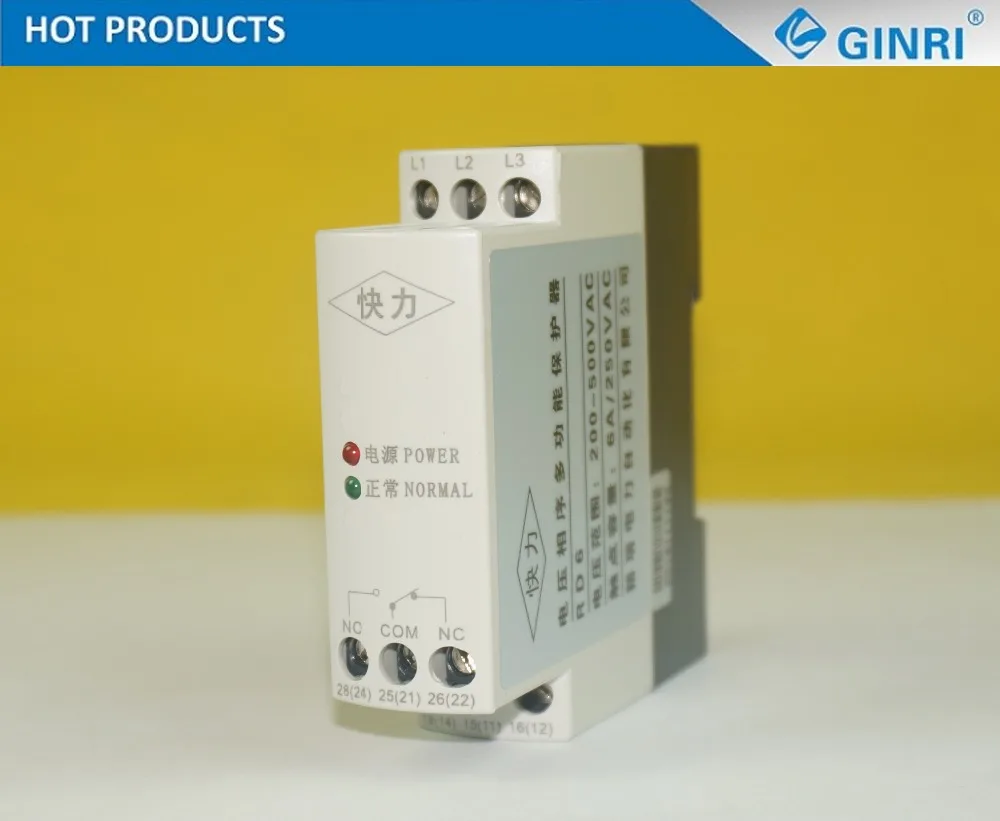 Ginri rd6 реле отказа фазы 3 Последовательность Напряжение защиты Реле 220vac|failure relay|phase