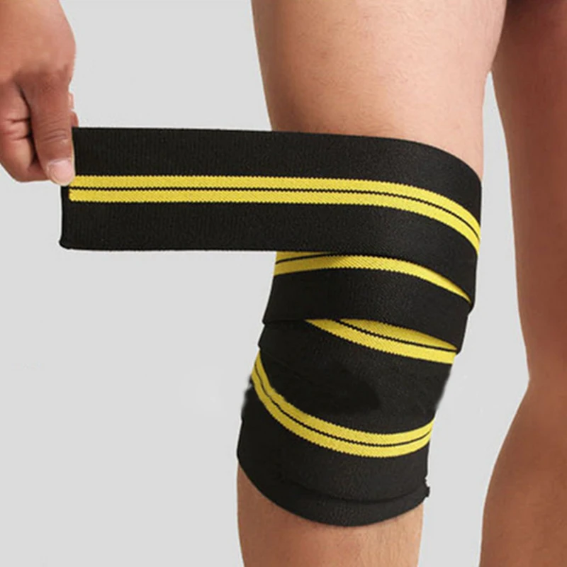 1pc 200*8CM Knee Wraps Men's Fitness Weight Lifting Sports Nylon