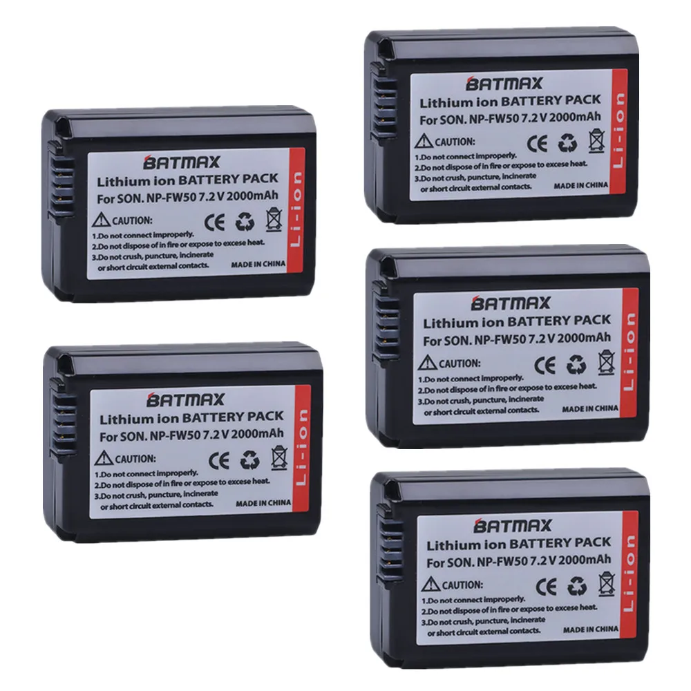 5Pcs NP-FW50 NPFW50 np fw50 bateria para