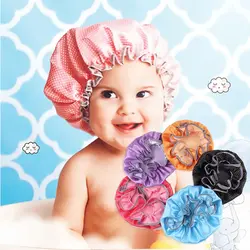 Удобная детская шапочка для душа, детская Водонепроницаемая эластичная шапочка для ванной, защита для мытья волос