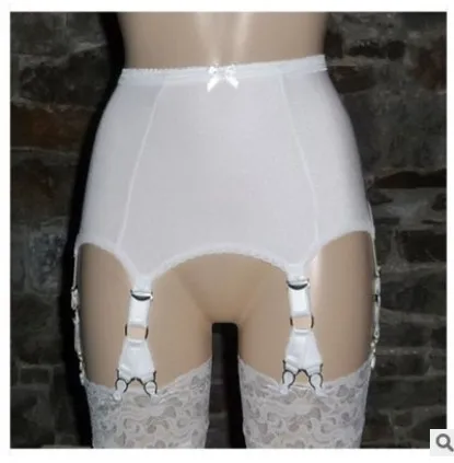 Summer New Women High Waist Suspender Garter Belt Sexy Sheen Front & Lace Lingerie Garters Plus Size Fahion Sexy