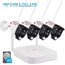Tonton 1080P Wireless security camera 2TB HDD 2MP 4CH NVR camera IR CUT outdoor CCTV Cameras IP security video Surveillance Kits