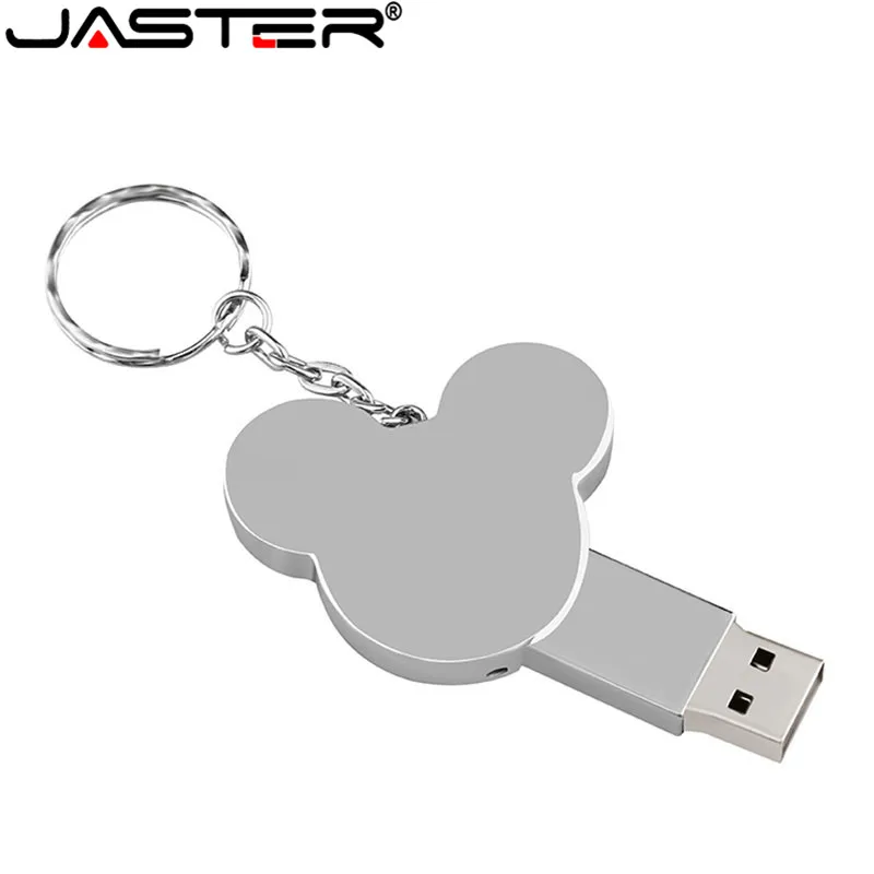 JASTER металлический в форме Микки usb флэш-накопитель карта памяти мультфильм с брелком Флешка 4 ГБ 8 ГБ 16 ГБ 32 ГБ 64 ГБ подарок; индивидуальный логотип