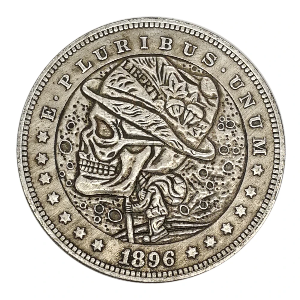 Skull Coins 3# Halloween Hobo 1896 USA Morgan Dollar Coin Collectible