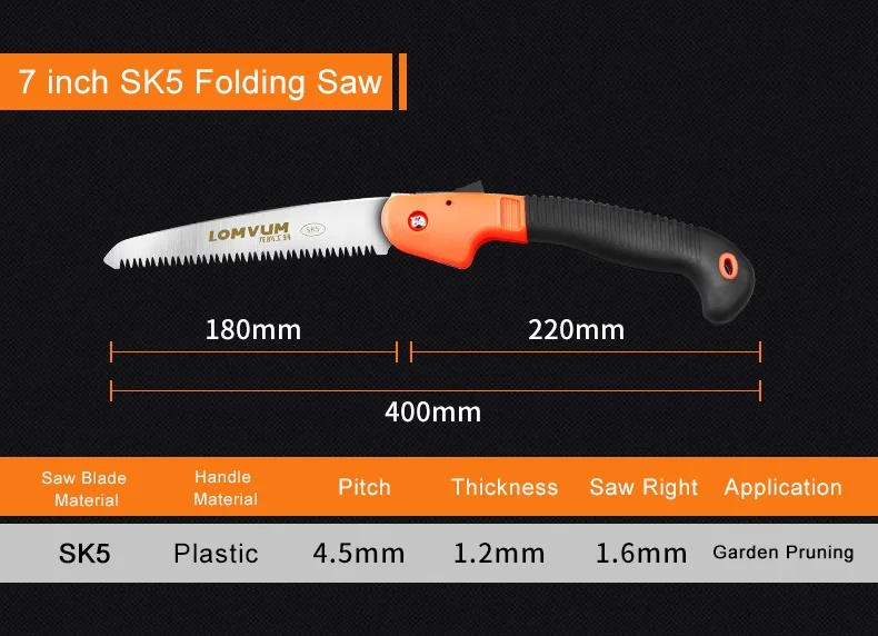 LOMVOM SK5 стальная столярная пила из высокоуглеродистой стали ручная деревообрабатывающая Складная пила Бытовая пила