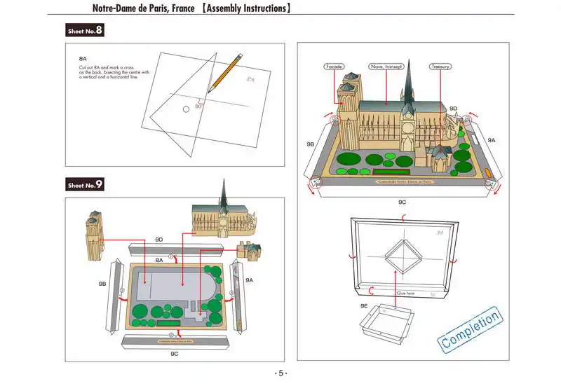 Нотр-Дам де Пари, Франция Крафт-бумага модель Архитектура 3D DIY образования Игрушечные лошадки ручной работы игра-головоломка для взрослых