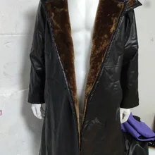 2049 лопасть бегун полицейский K Тренч косплей костюм длинный черный кожаный Тренч куртка на заказ