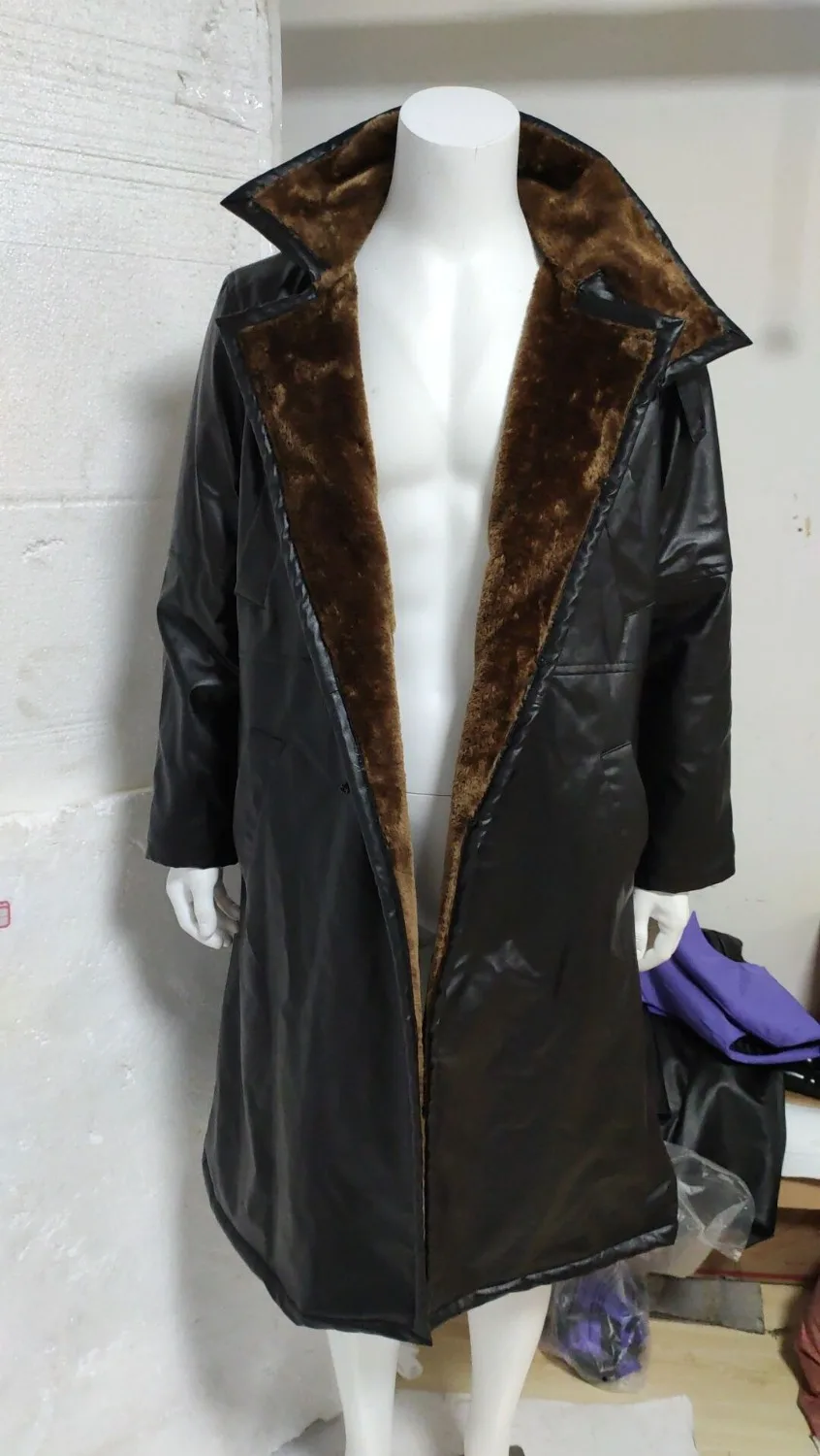 

Blade Runner 2049 Officer K Trench Cosplay Costume Long Black Leather Trench jacket custom made