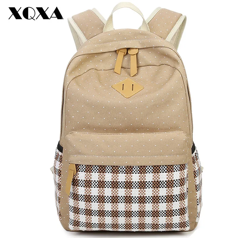 XQXA Casual font b Women b font font b Backpack b font Canvas Bag font b