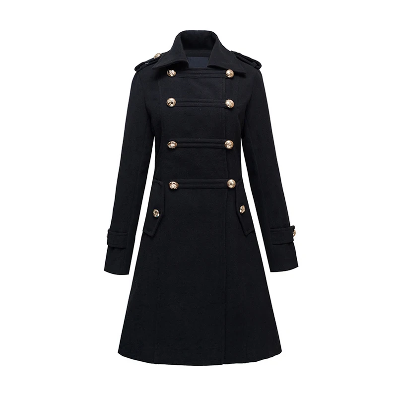 Popular Wool Pea Coats Women-Buy Cheap Wool Pea Coats Women Lots new women's wool coat autumn and winter 2016 long double breasted wool blend pea coats fashion - Popular Wool Pea Coats Women-Buy Cheap Wool Pea Coats Women Lots