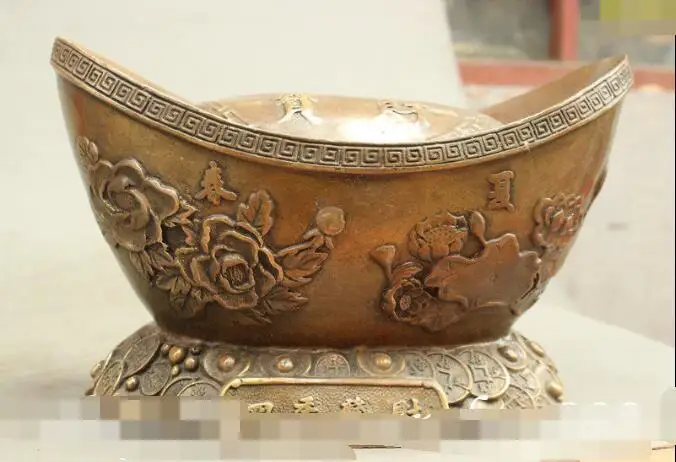 

S02207 10 Chinese Bronze Technics Wealth Four Seasons Flower Plum Blossom Lotus Statue