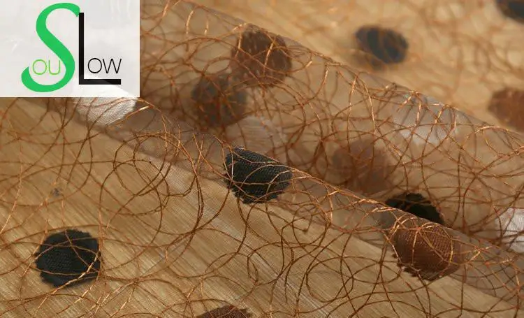 Luxury European Brown Gray Bird Nest Spliced Curtains - Linen Tulle for Living Room, Kitchen, Bedroom - Slow Soul image 5