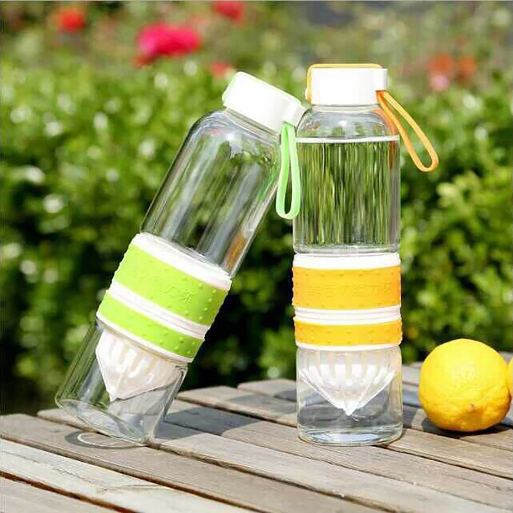 

2016 Cute Mini Portable Orange Lemon Juicer Fresh Juice Glass Bottle Infuser Outdoor Sports Water Shaker Bottle