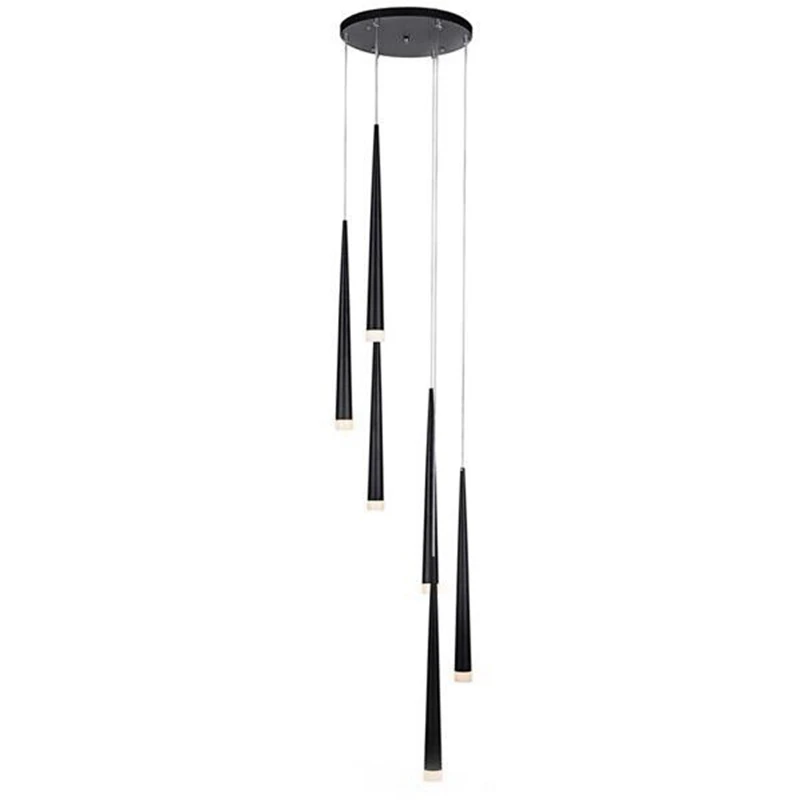 

LukLoy Modern Meteor Chandelier Nordic Drop Long Cylinder Iron Pendant Tube Light Lamp for Living Room Loft Staircase Decor