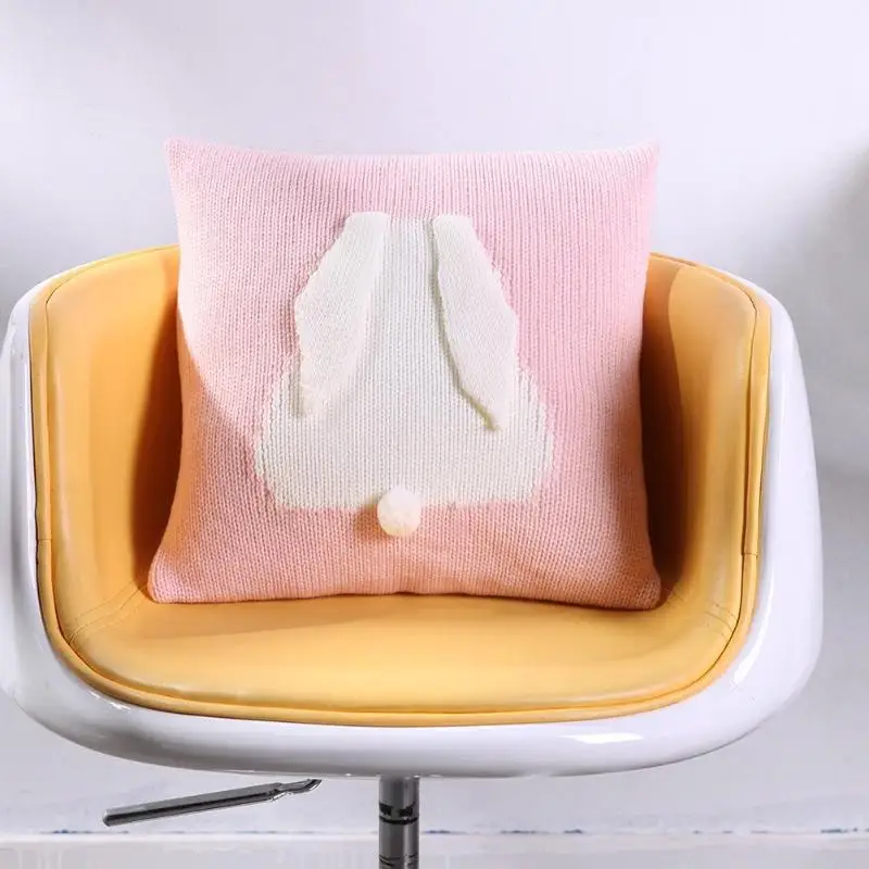 Lovely Cartoon 3D Rabbit Kids Chair Seat Cushion Cover Baby Knitted Sofa Bed Decorative Pillowcase Photography Props baby pillow Lovely Cartoon 3D Rabbit Kids Chair Seat Cushion Cover Baby Knitted Sofa Bed Decorative Pillowcase Photography Props baby pillow
