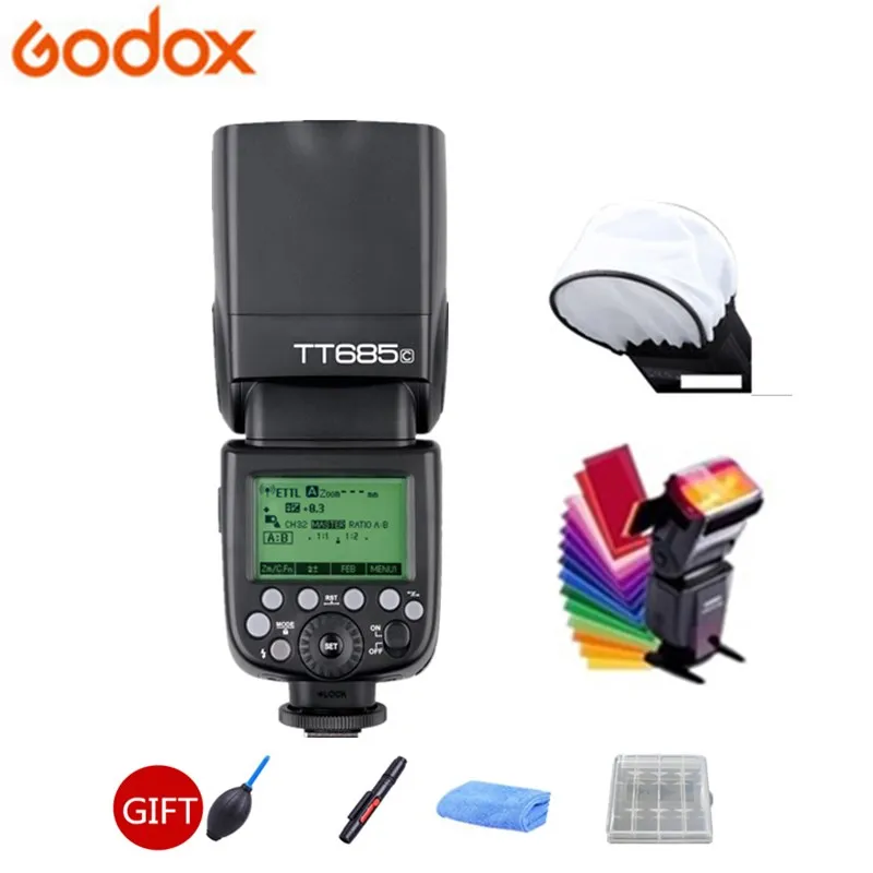 Godox TT685C Вспышка Скорость lite Высокоскоростная синхронизация внешний ttl HSS для Canon Flash 1100D 1000D 7D 6D 60D 50D 600D 500D+ подарочный комплект - Цвет: Белый