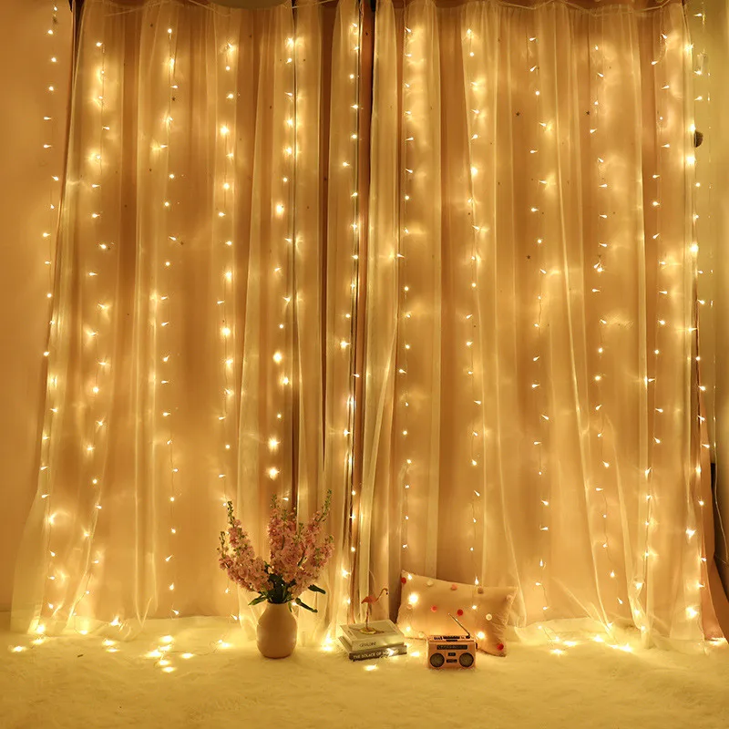 3 M X 3 M 300 LED Curtain Lights Christmas Decorations for Home String Light LED Garland New Year Party Decor Navidad Natal