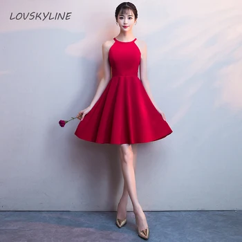 

Simple Mni Short Bridesmaid Dresses Fashion Chiffon A-line Slim Wine Red Summer Sleeveless Party Dresses for Wedding