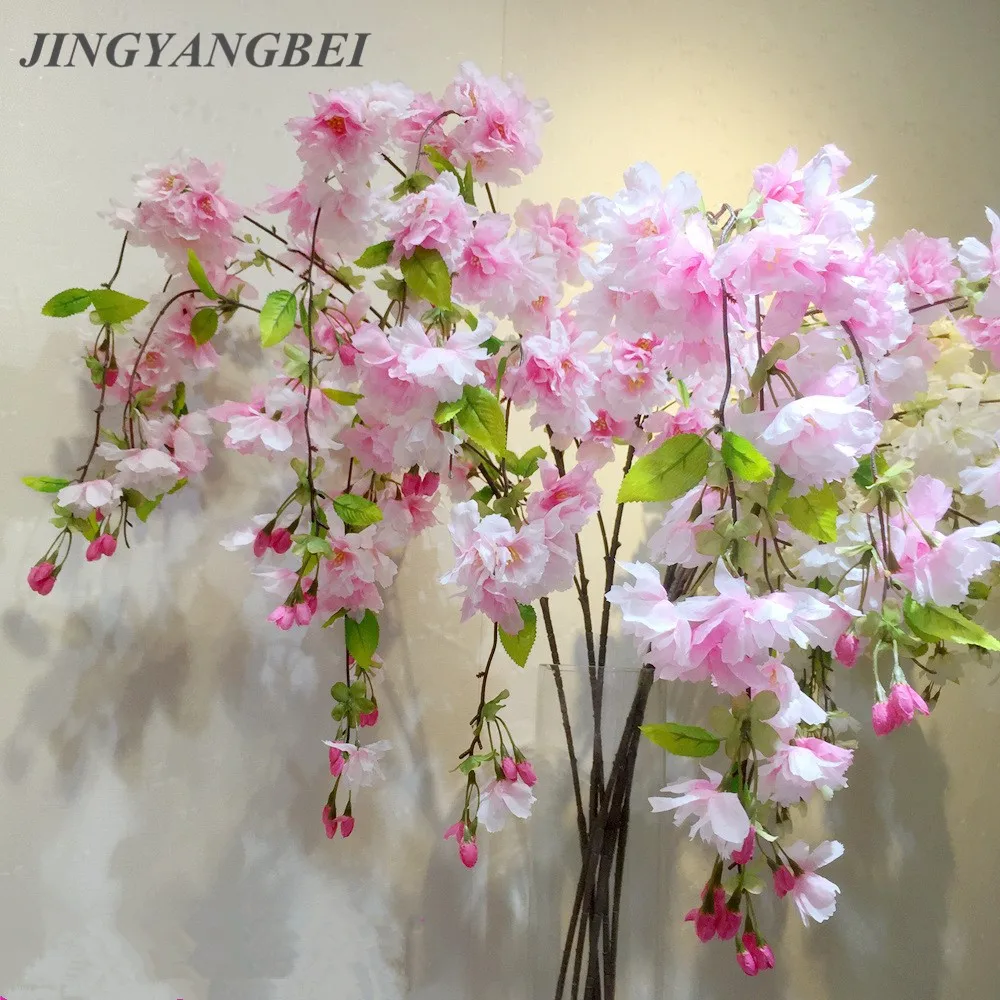 609 25 De Réduction4 Fourchettes Vertical Soie Cerisier Fleur Bourgeon Poire Fleur Artificielle Sakura Bouquet Mariage Décoration Bricolage
