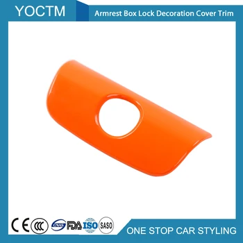 

Armrest Box Lock Decoration Cover Trim Stickers For Jeep Wrangler 2011-2016 Car Interior Accessories 1PCS ABS Orange Car Styling