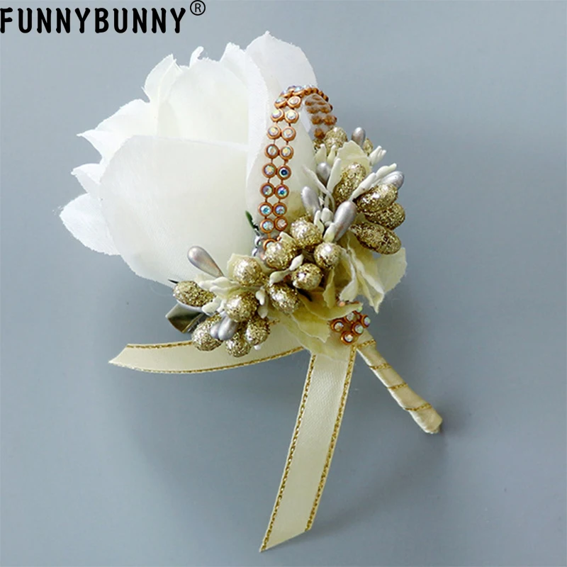 

FUNNYBUNNY Wedding Corsage Imitation Single Rose Fake Flowers Artificial Flowers Silk Rose for Home Decoration Artificial Plants