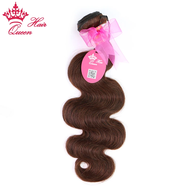 Queen Hair Products Brazilian Body Wave 100% Human Hair Remy #2 Natural Brown Color 12