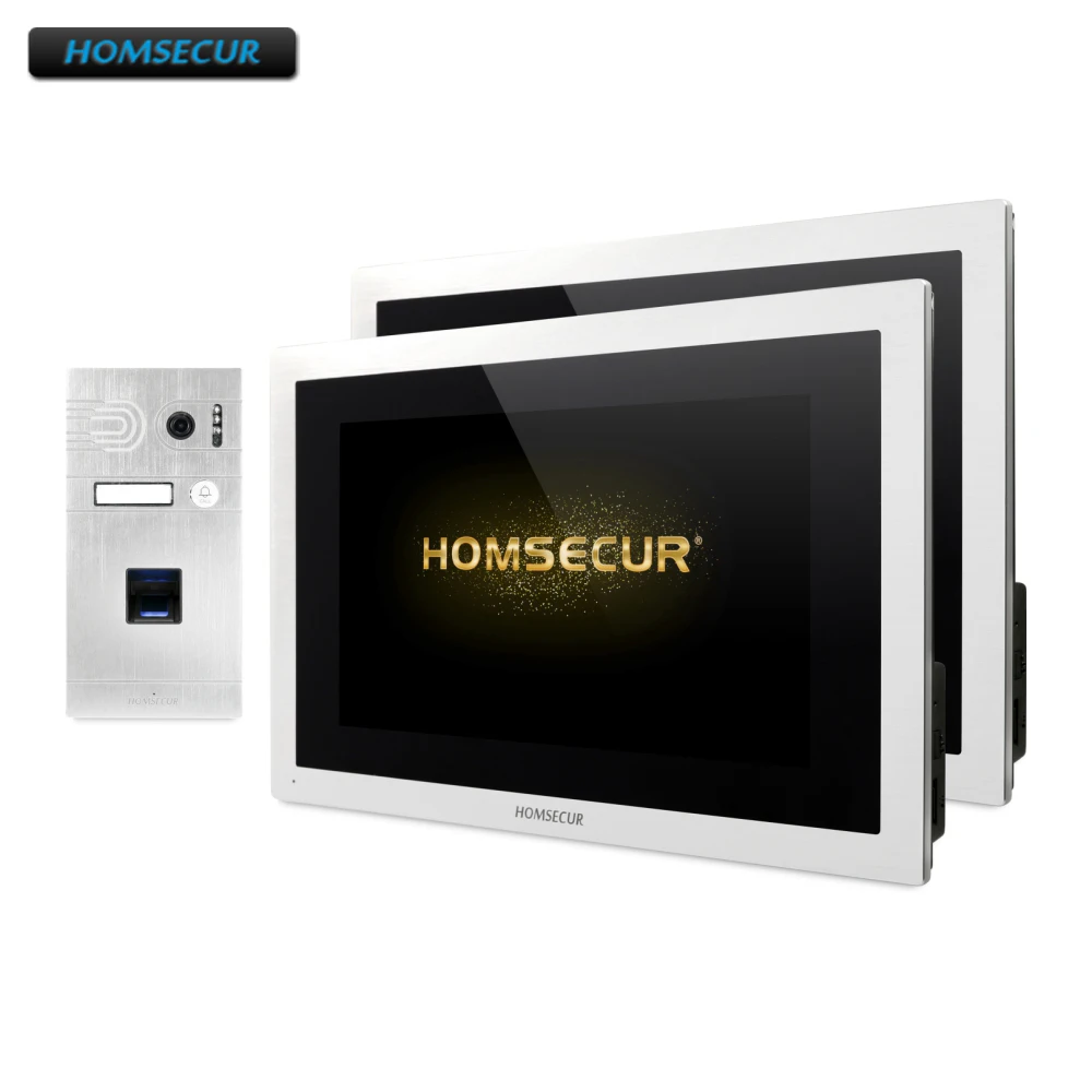 HOMSECUR 1" проводной Hands-free видео и аудио Домашний домофон отпечатков пальцев Доступ для квартиры BC061HD-S+ BM114HD-S