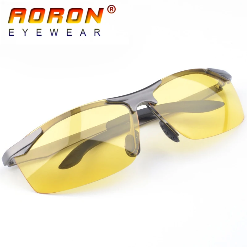 

AORON Brand Design Original Men Polarized Sunglasses Driving Day & Night Vision Goggles Glasses oculos de sol Eyewear A147