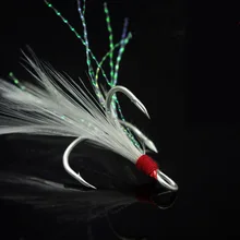 10 шт./кор. пернатых тройных крючков 2#4#6#8#10# три крючка наживка в сборе блестка высокоуглеродный рыболовный крючок Рыболовная Снасть Pesca