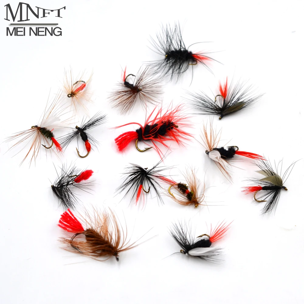 40Pcs Trout Fly Fishing Flies Dry Lure Lures Fish Baits Hooks with Fly Box H 