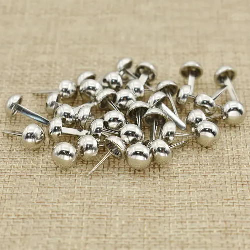 Silver 200 шт Металлические железные серебристые золотые круглые колпачки для скрапбукинга Brads набор для ногтей ручной работы Инструменты для рукоделия - Цвет: Silver