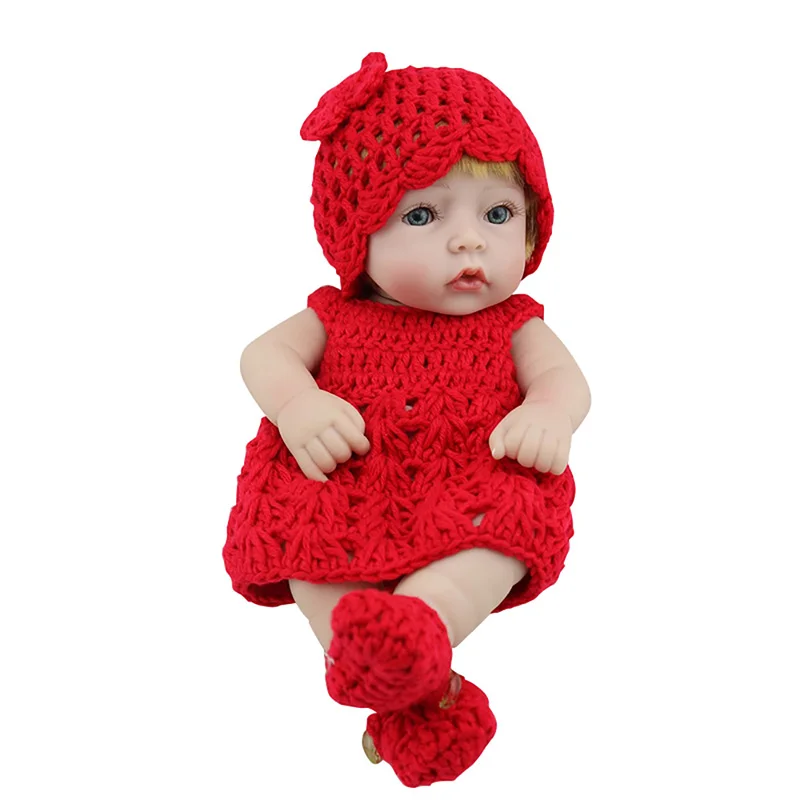 

28cm Handmade Reborn Dolls Realistic Newborn Baby Girl Red Clothes Princess Real Looking Gift for Kids Birthday Christmas