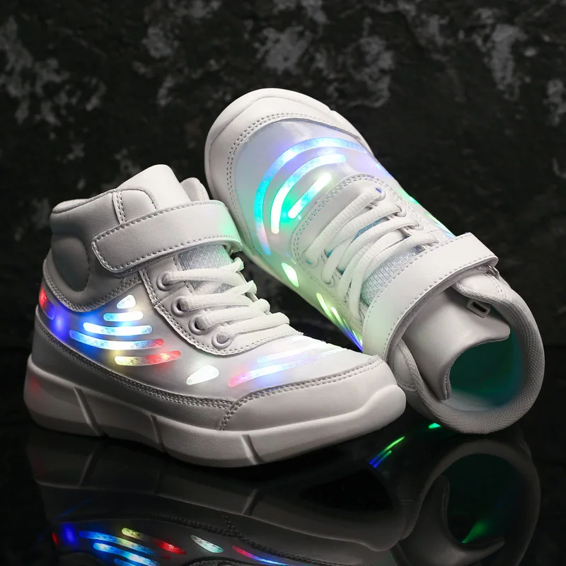 Детская светящаяся обувь с usb зарядкой, модные кроссовки для бега, светящиеся кроссовки для мальчиков и девочек, светящиеся кроссовки для детей, светящийся светодиодный светильник