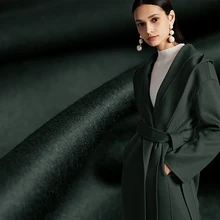 Перламутровый шелк темно-зеленый двусторонний кашемир австралийская шерсть материалы для одежды зимнее пальто DIY Одежда Ткань