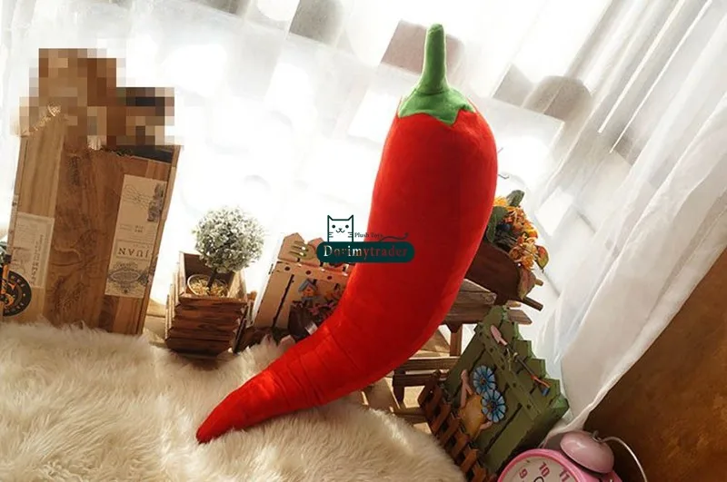 Dorimytrader New Novelty Toy 70cm Big Soft Plush Red Beauty Chili Toy 28'' Giant Stuffed Hot Pepper Doll Pillow Nice Gift DY60594 (11)