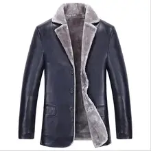 Бархатная Прямая с фабрики Толстая Мужская меховая подкладка цельная кожаная куртка роскошный костюм hihg качество пальто плюс размер M-3X 1557