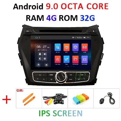 DSP 4G 64G Android 9,0 ips экран 2 Din Автомобильный dvd-плеер для hyundai IX45 Santa fe 2013 gps плеер навигация Радио стерео - Цвет: 9.0 4G 32G