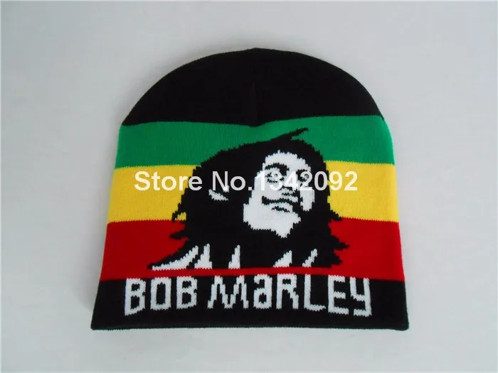 12 шт/партия раста цвет Skully Beanie Шляпа Ямайка рэгги Боб Марли пом вязаный Череп Кепка Gorro