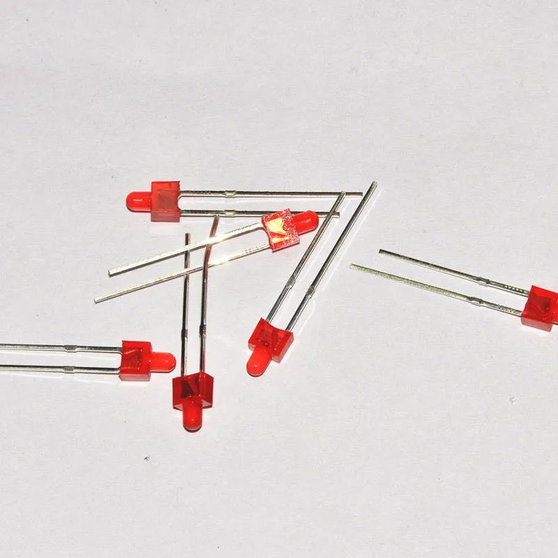2mm rectangle red led with domed top red lens high brightness 2pins through hole(1)