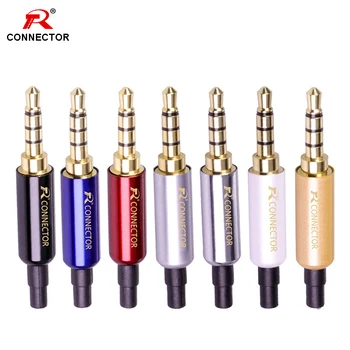 

8pcs 3.5mm jack connector 4Poles Gold Plated Plug +Copper Shell+Protecting Tail 3.5mm Plug for Earphone DIY Repairing