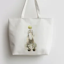 Erwin Smith Attack on Titan сюжеты из японского аниме Tote сумки Сумка для покупок с персонажем из мультфильма школьная сумка многоразового использования AN206