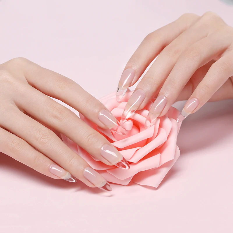 LILYCUTE-5ml-Quick-Extension-Gel-Polish-Clear-Pink-Nude-Nail-Tips-Design-UV-Gel-Nail-Art