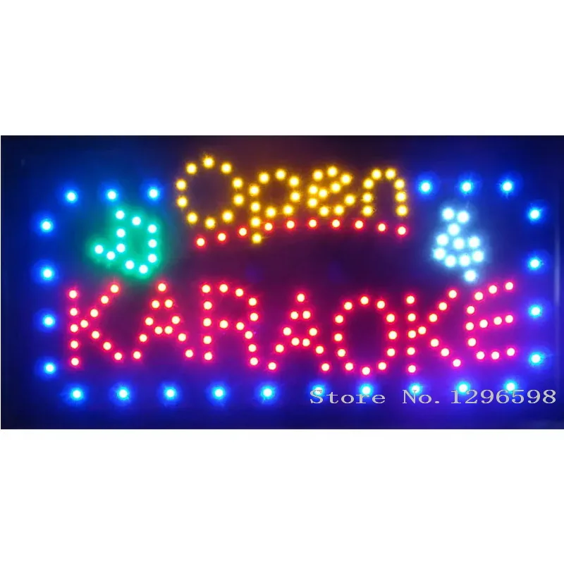 

CHENXI Led Karaoke Shop Open Signs 24X 13 Inch Running LED Neon Light Sign