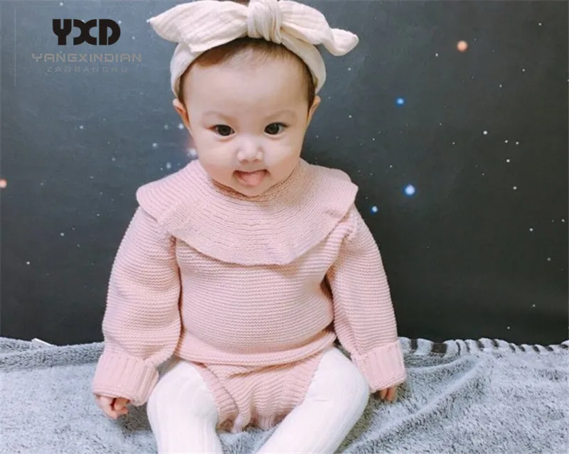 Baby Girl Knitted Rompers 2017 New Winter Autumn Knitted Newborn
